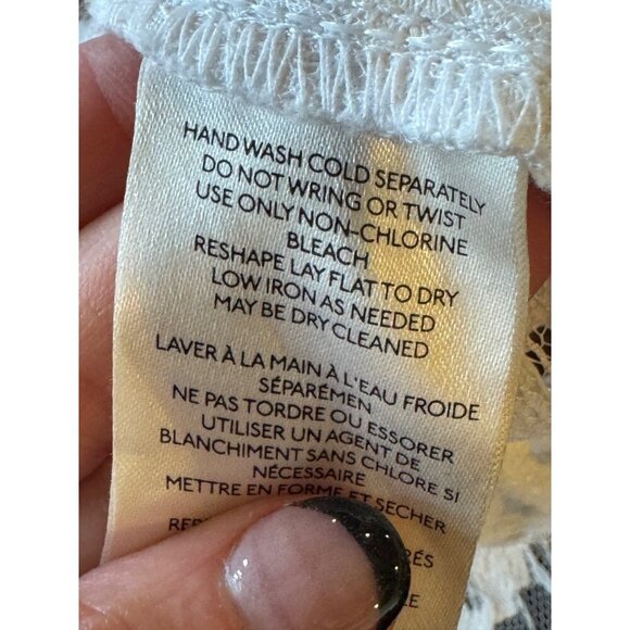 Pilcro Shirt Women Small White Lace Lacey Button Down Top Boho Cottagecore - Picture 15 of 15